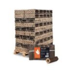 Heizfuxx PiniKay Quadro Holzbriketts Hartholz – 960 kg Palette (96×10 kg), Heizwert ≥4,8 kWh/kg, Vierkant mit Loch